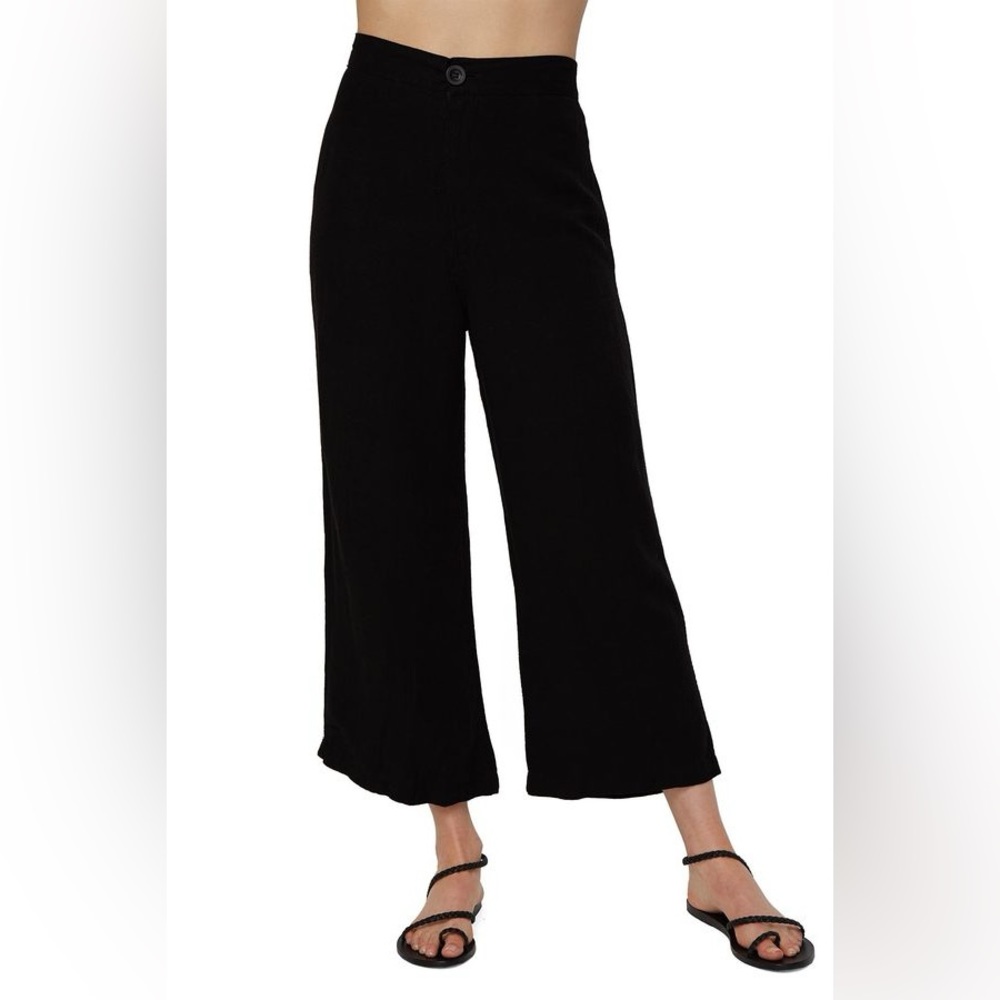 NWT - Rachel Pally Julien Linen Pants - High Rise - Black - Size: XL